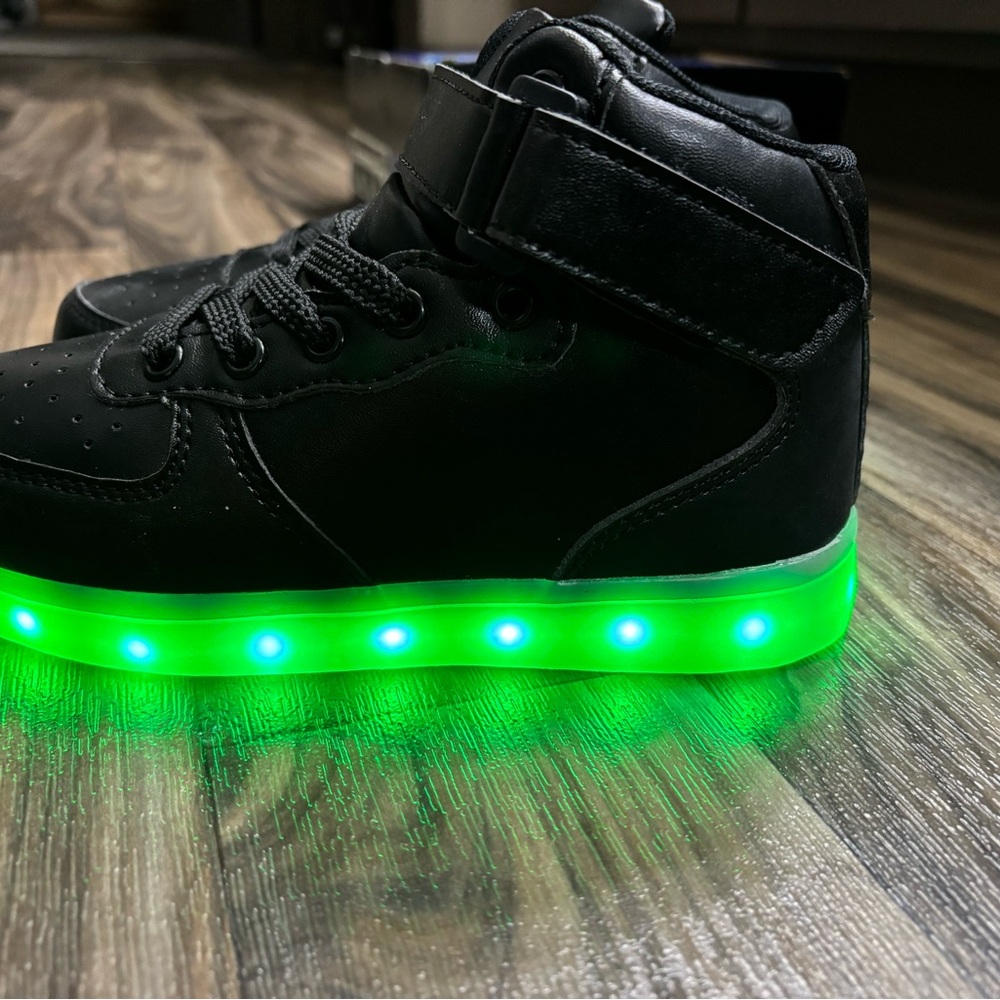 Black High-Top Sneakers with LED Lights